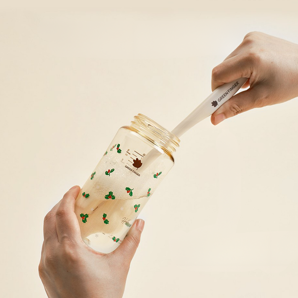 Bình Sữa Bebe Grow Green Finger 280ml Holly Nhựa PPSU Cao Cấp - Kèm Núm Size M