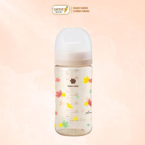 Bình Sữa Bebe Grow Green Finger 280ml Acer Nhựa PPSU Cao Cấp - Kèm Núm Size M
