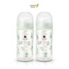 Bình Sữa Bebe Grow Green Finger 280ml Họa Tiết Gấu Nhựa PA - Kèm Núm Size M