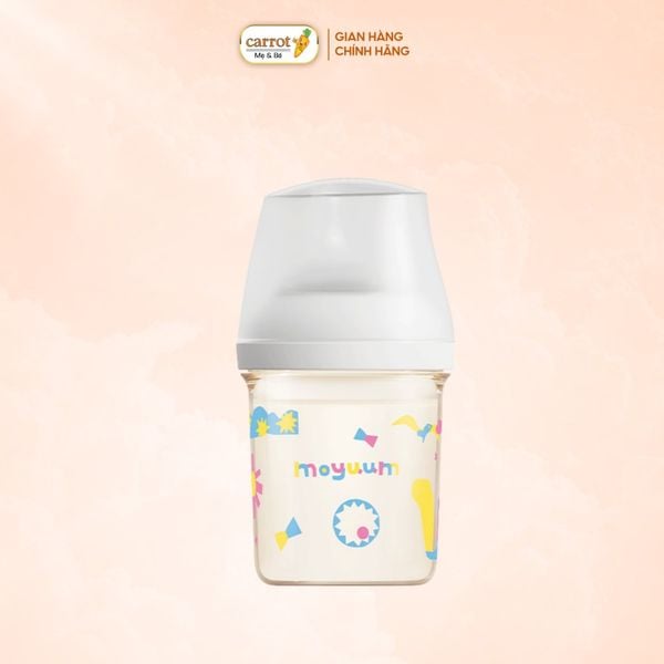 Bình Sữa Moyuum Mov.aa PPSU 160ml - Họa Tiết Trắng - Kèm Núm Số 1