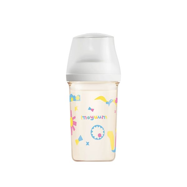 Bình Sữa Moyuum Mov.aa PPSU 250ml - Họa Tiết Trắng - Kèm Núm Số 2