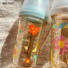 Bình Sữa Moyuum Mov.aa PPSU 250ml - Họa Tiết Trắng - Kèm Núm Số 2