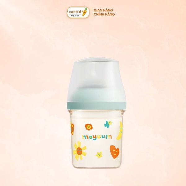 Bình Sữa Moyuum Mov.aa PPSU 160ml - Họa Tiết Xanh Mint - Kèm Núm Số 1