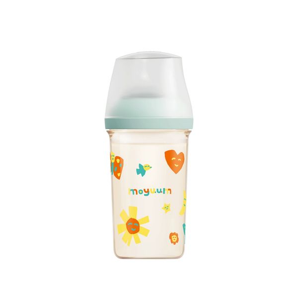 Bình Sữa Moyuum Mov.aa PPSU 250ml - Họa Tiết Xanh Mint - Kèm Núm Số 2