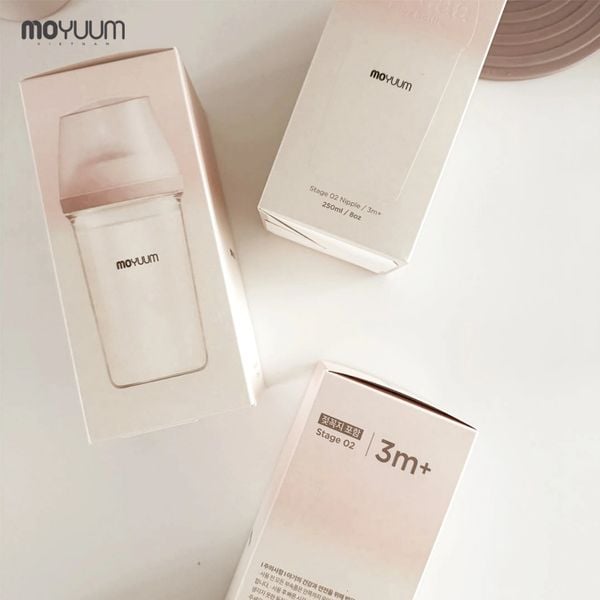 Bình Sữa Moyuum Mov.aa PPSU 160ml - Trơn - Kèm Núm Số 1