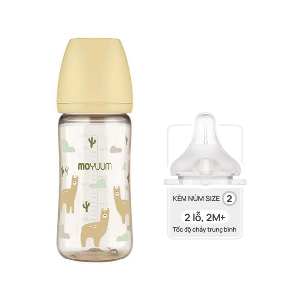 Bình Sữa Moyuum PPSU 270ml - Lạc Đà - Kèm Núm Số 2