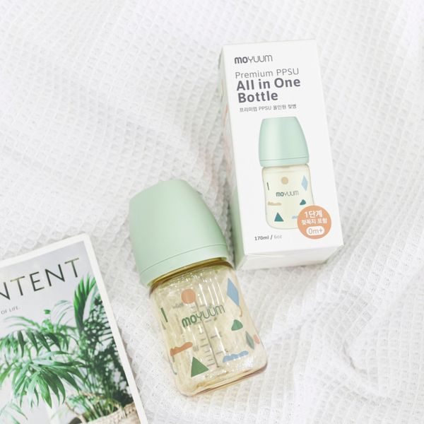 Bình Sữa Moyuum PPSU 170ml - Mây Xanh -  Kèm Núm 1