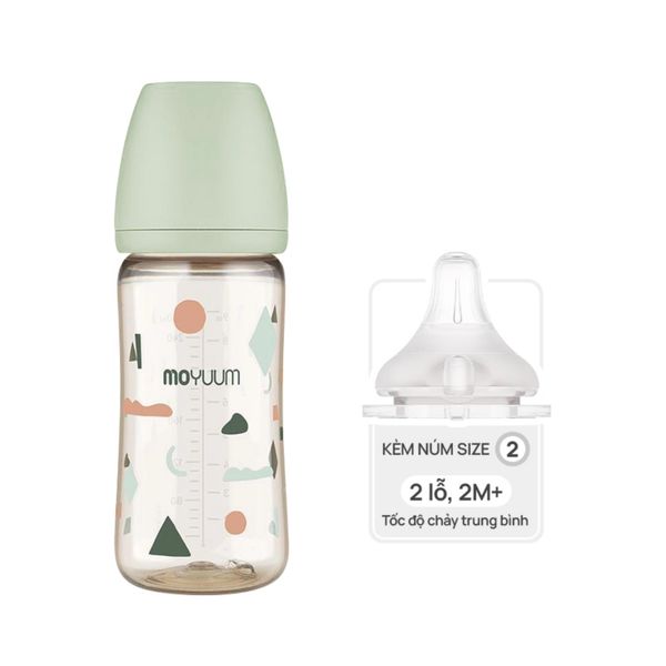 Bình Sữa Moyuum PPSU 270ml - Mây Xanh - Kèm Núm Số 2