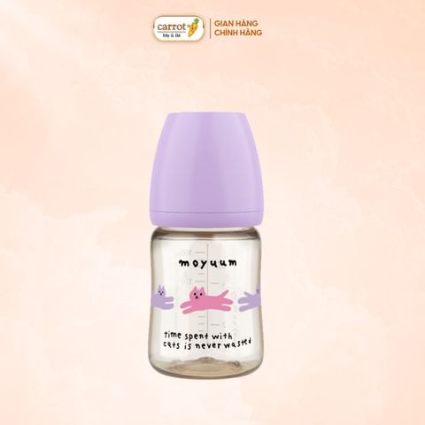 Bình Sữa Moyuum PPSU 170ml - Mèo Tím -  Kèm Núm 1