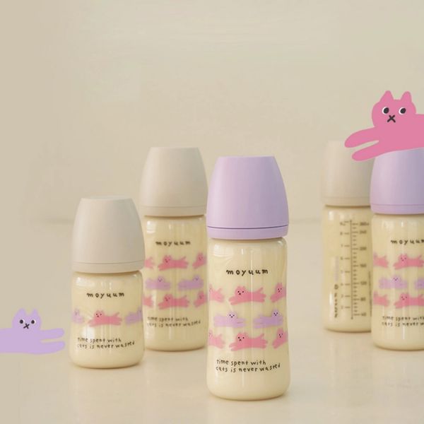 Bình Sữa Moyuum PPSU 170ml - Mèo Xám -  Kèm Núm 1