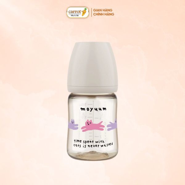 Bình Sữa Moyuum PPSU 170ml - Mèo Xám -  Kèm Núm 1