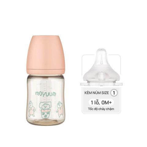 Bình Sữa Moyuum PPSU 170ml - Ogu Hồng -  Kèm Núm 1
