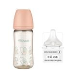 Bình Sữa Moyuum PPSU 270ml - Ogu Hồng - Kèm Núm Số 2