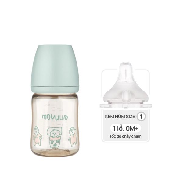 Bình Sữa Moyuum PPSU 170ml - Ogu Xanh -  Kèm Núm 1
