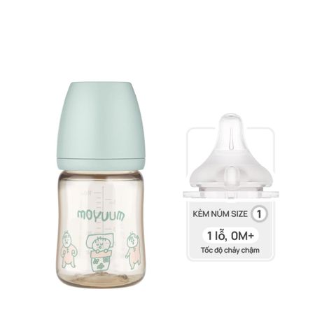 Bình Sữa Moyuum PPSU 170ml - Ogu Xanh -  Kèm Núm 1