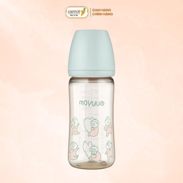 Bình Sữa Moyuum PPSU 270ml - Ogu Xanh - Kèm Núm Số 2