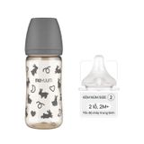 Bình Sữa Moyuum PPSU 270ml - Thỏ Đen - Kèm Núm Số 2