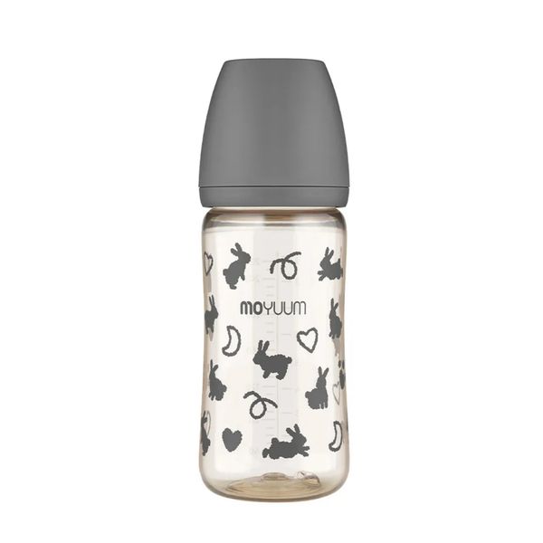 Bình Sữa Moyuum PPSU 270ml - Thỏ Đen - Kèm Núm Số 2