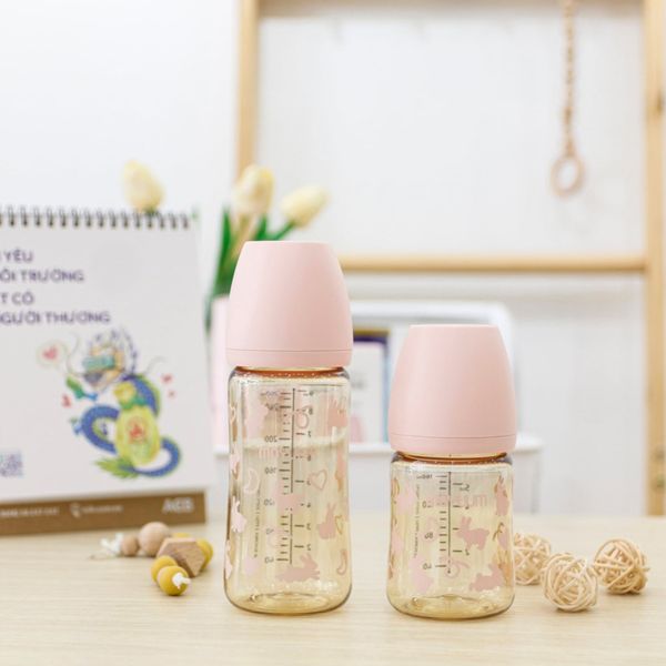 Bình Sữa Moyuum PPSU 170ml - Thỏ Hồng -  Kèm Núm 1