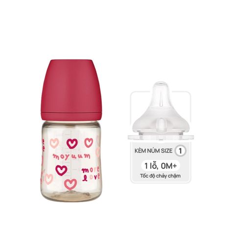 Bình Sữa Moyuum PPSU 170ml - Tim Đỏ - Kèm Núm 1
