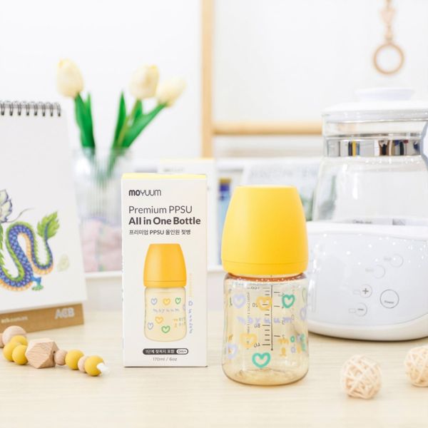 Bình Sữa Moyuum PPSU 170ml - Tim Vàng - Kèm Núm 1