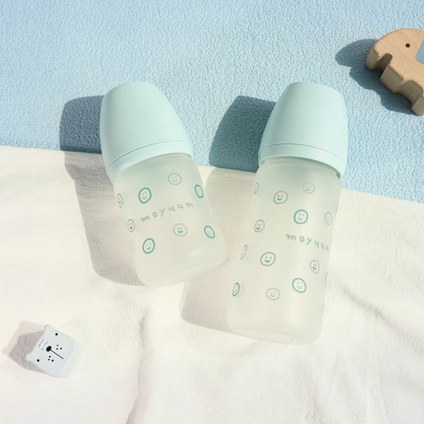 Bình Sữa Moyuum Thủy Tinh 150ml - Happy More - Kèm Núm Số 1