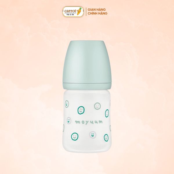 Bình Sữa Moyuum Thủy Tinh 150ml - Happy More - Kèm Núm Số 1