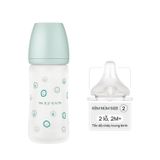 Bình Sữa Moyuum Thủy Tinh 240ml - Happy More - Kèm Núm Số 2
