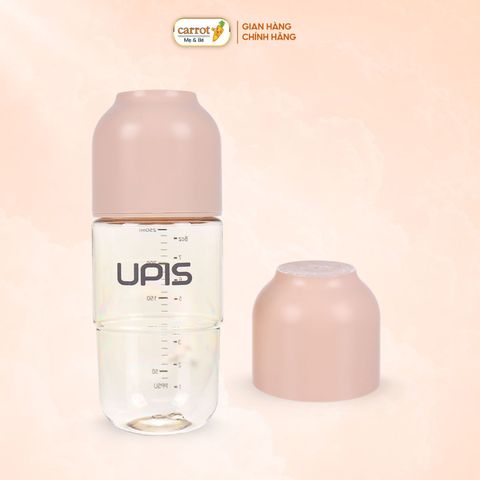 Bình Sữa UPIS PPSU Núm Size M Màu Hồng 260ml Cho Bé Từ 3M+