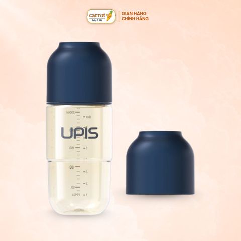Bình Sữa UPIS PPSU Núm Size M Màu Xanh Navy 260ml Cho Bé Từ 3M+