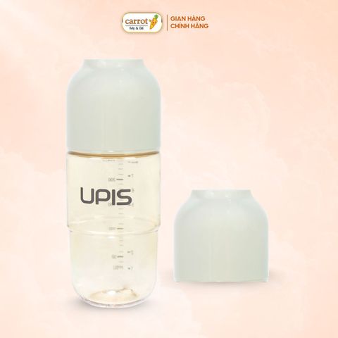 Bình Sữa UPIS PPSU Núm Size M Màu Trắng 260ml Cho Bé Từ 3M+