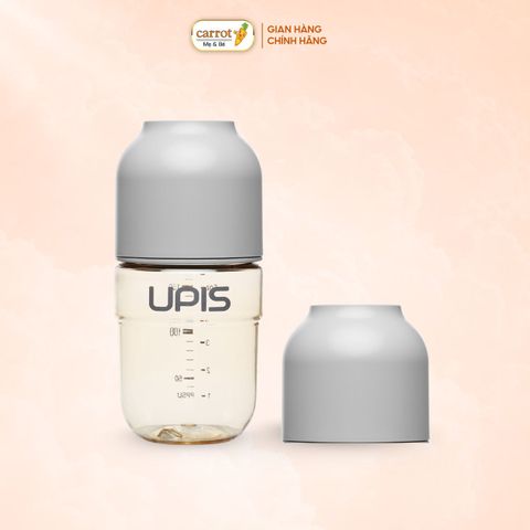 Bình Sữa UPIS PPSU Núm Size SS Màu Xám 180ml Cho Bé Từ 0M+