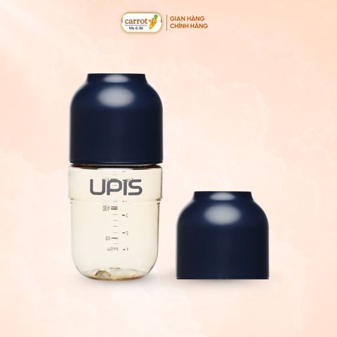 Bình Sữa UPIS PPSU Núm Size SS Màu Xanh Navy 180ml Cho Bé Từ 0M+