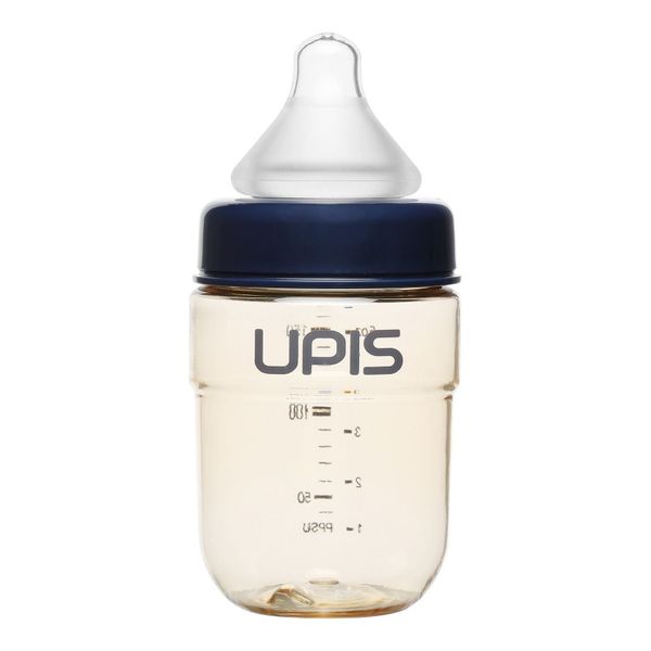 Bình Sữa UPIS PPSU Núm Size SS Màu Xanh Navy 180ml Cho Bé Từ 0M+