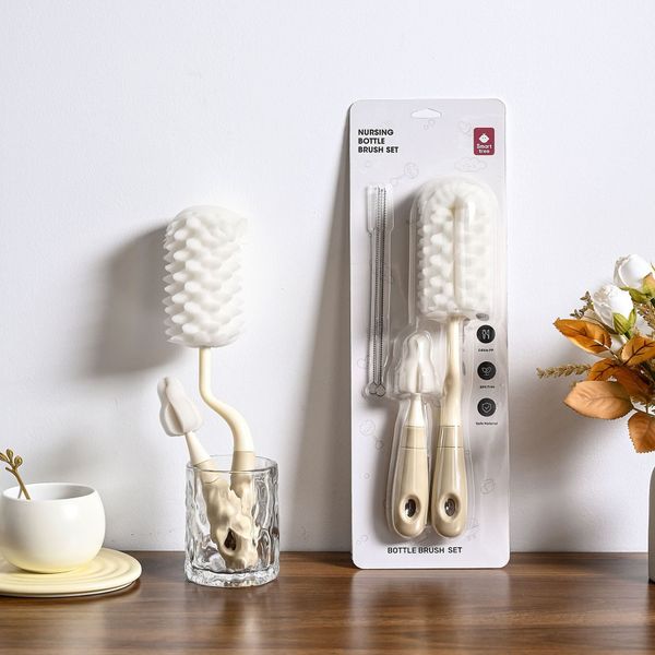 Bộ Cọ Rửa Bình Sữa Smart Tree Mút Cán Tròn