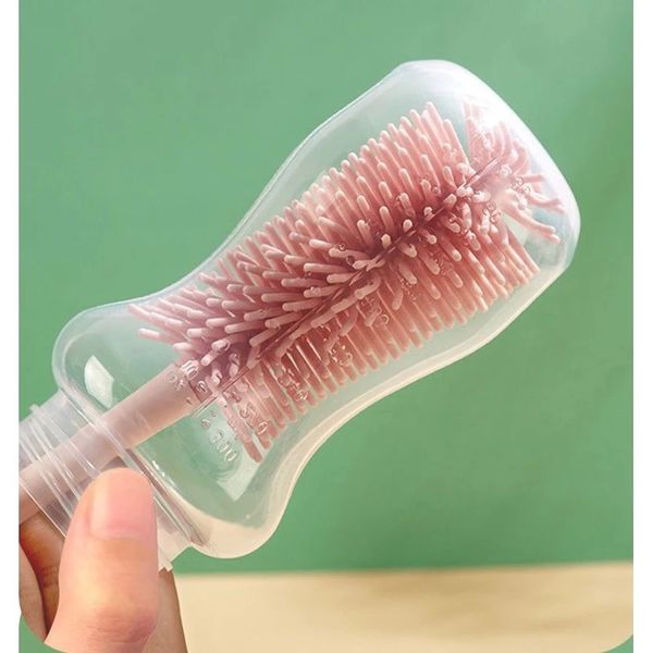 Bộ Cọ Bình Sữa Silicon Moonship Kèm Đế Hình Gấu 4 Chi Tiết