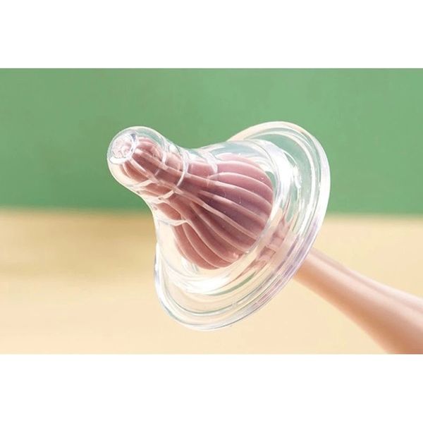 Bộ Cọ Bình Sữa Silicon Moonship Kèm Đế Hình Gấu 4 Chi Tiết