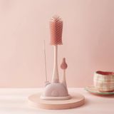Bộ Cọ Bình Sữa Silicon Moonship Kèm Đế Hình Gấu 4 Chi Tiết