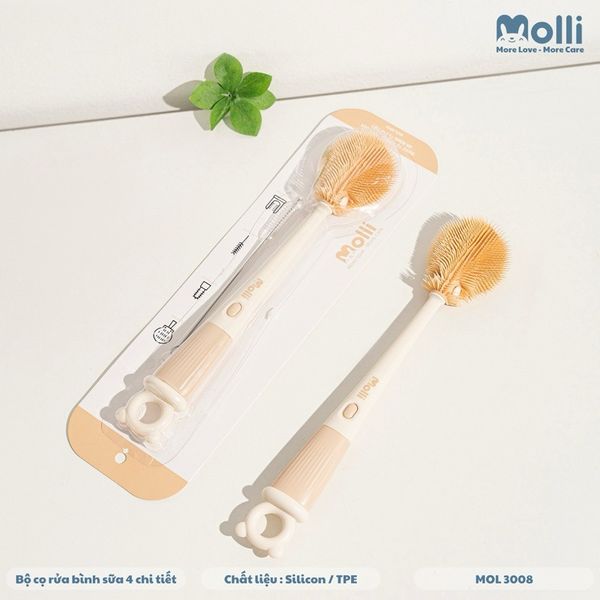 Cọ rửa bình sữa silicone Molli bộ 4 chi tiết