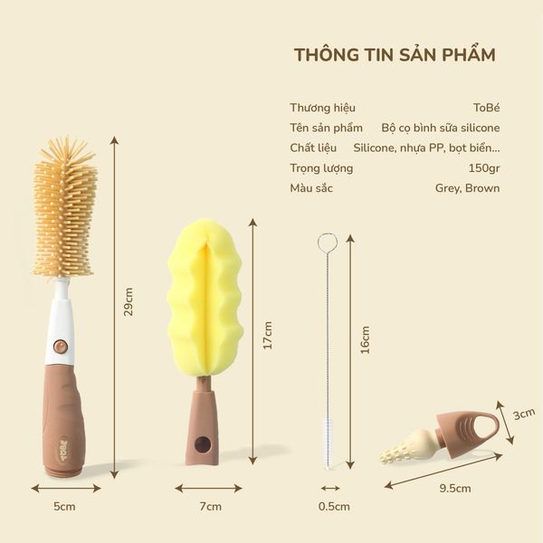 Cọ Bình Sữa Silicone MS 3108