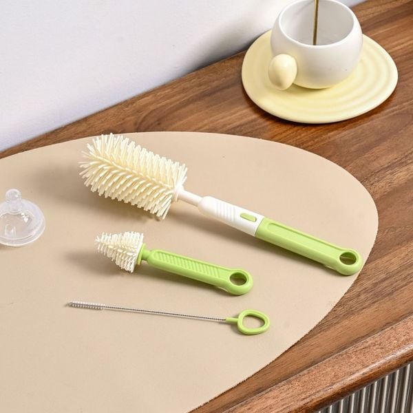 Bộ Cọ Rửa Bình Sữa Smart Tree 3 Chi Tiết Chất Liệu Silicon Cán Dẹt An Toàn