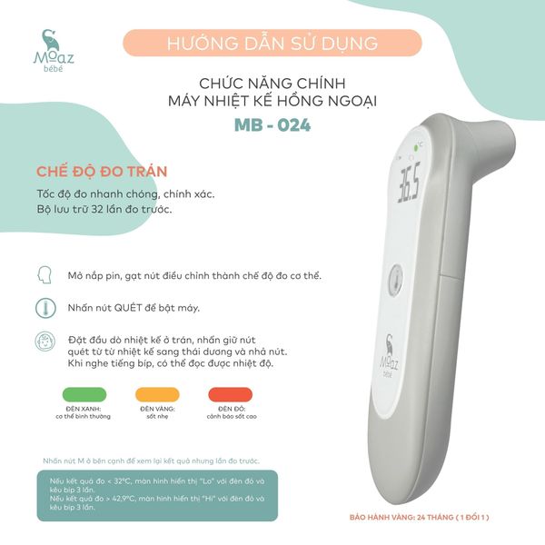 Nhiệt kế hồng ngoại Moaz BéBé MB - 024