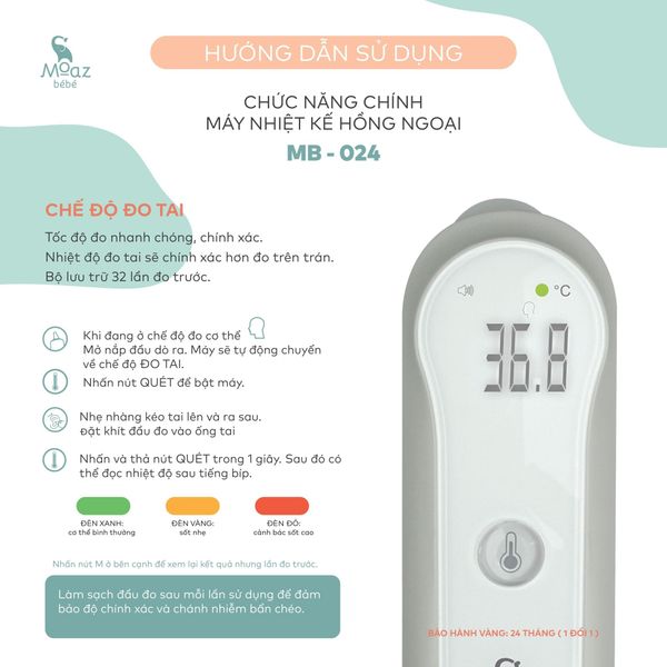 Nhiệt kế hồng ngoại Moaz BéBé MB - 024