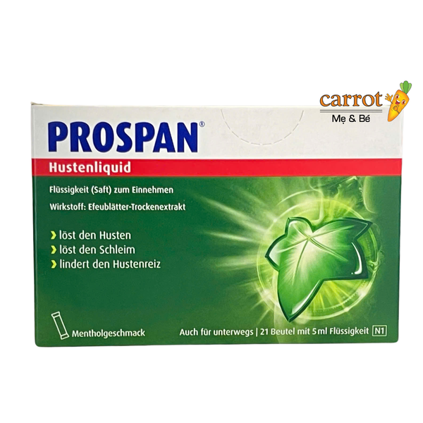 Siro ho Prospan Đức dạng gói (21 gói) cho bé từ 6 tuổi