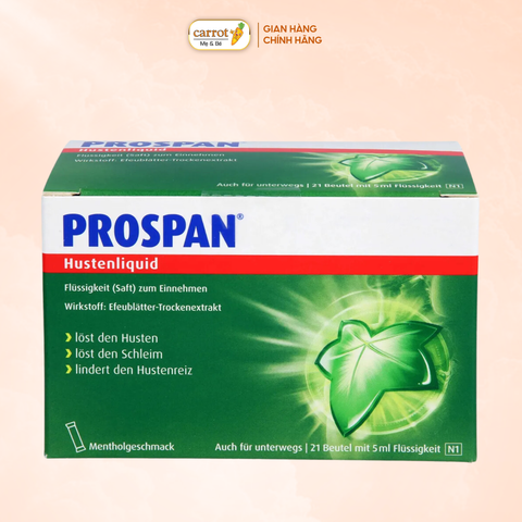 Siro ho Prospan Đức dạng gói (21 gói) cho bé từ 6 tuổi