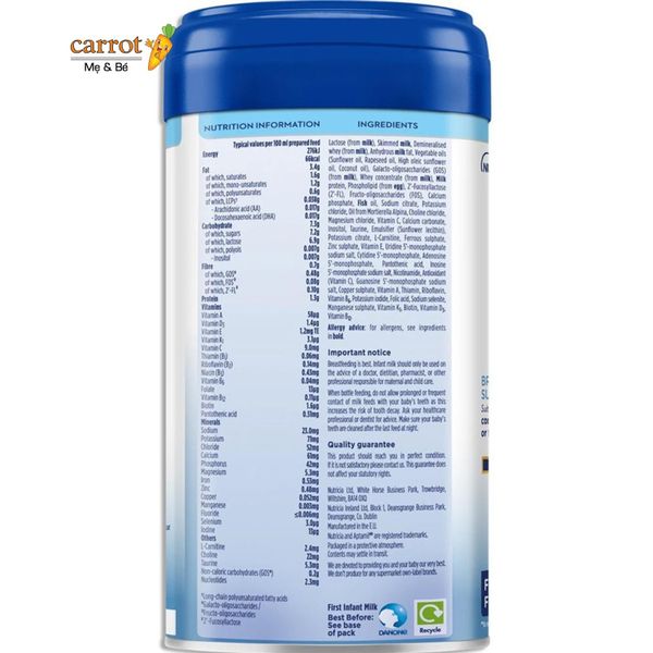 Sữa Aptamil Advanced số 1 của Anh 800g cho trẻ từ 0 - 6 tháng