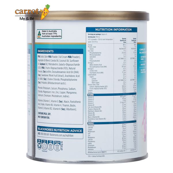 Sữa Bột Blackmore Balance+ 400G Dành Cho Bé Từ 1 -10 Tuổi