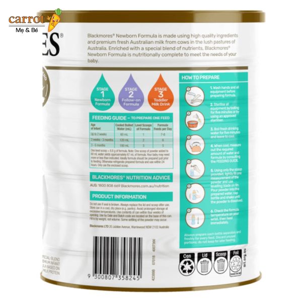 Sữa Blackmores Số 1 900g cho trẻ 0-6 tháng tuổi