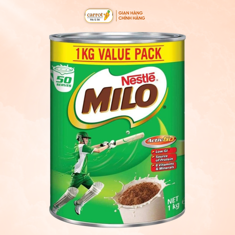 Sữa Bột Nestle Milo Úc Hộp 1kg, Giúp Bé Phát Triển Tối Ưu - Siêu Thị Mẹ Và Bé Carrot