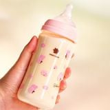 Bình Sữa Bebe Grow Green Finger 280ml Hibiscus Nhựa PPSU Cao Cấp - Kèm Núm Size M